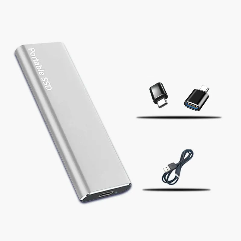 Modern portable 64GB USB-C external hard drive for robust data storage, file backup & mobile use.