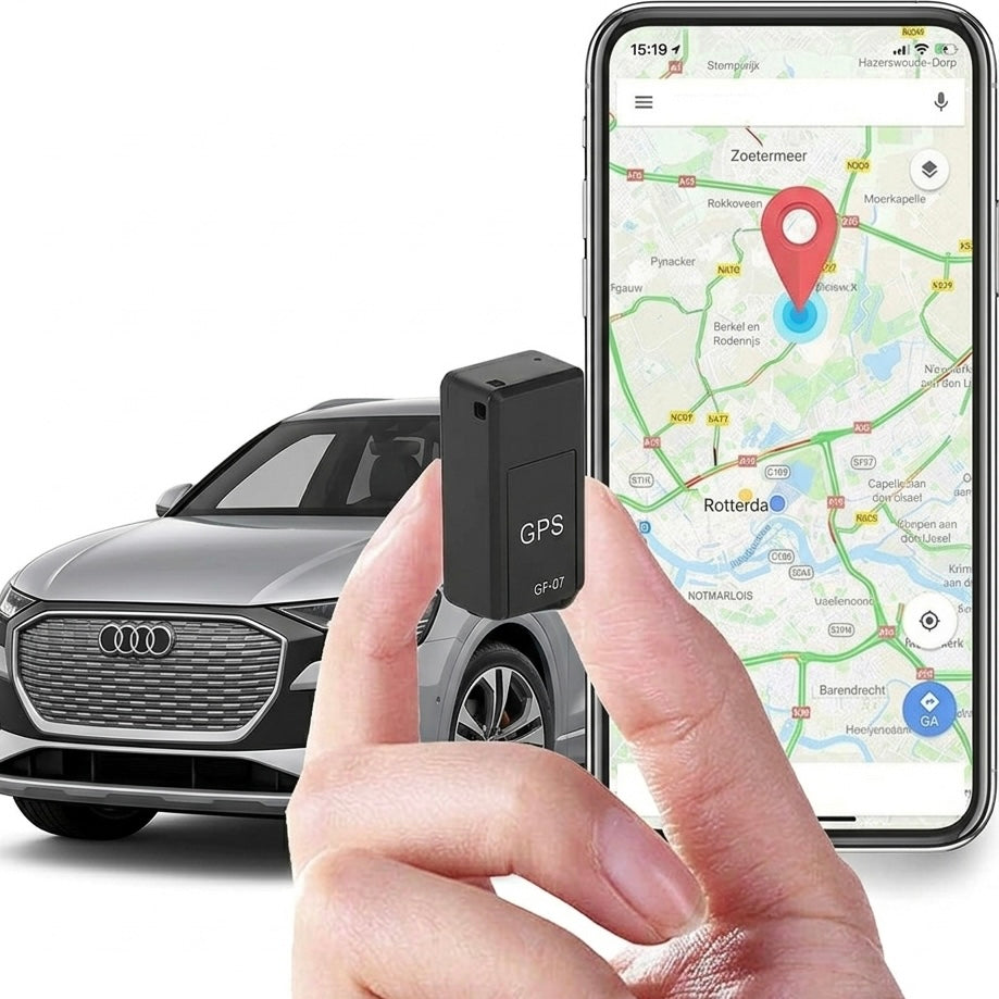 Compact automotive GPS car tracker for real-time vehicle monitoring & security.