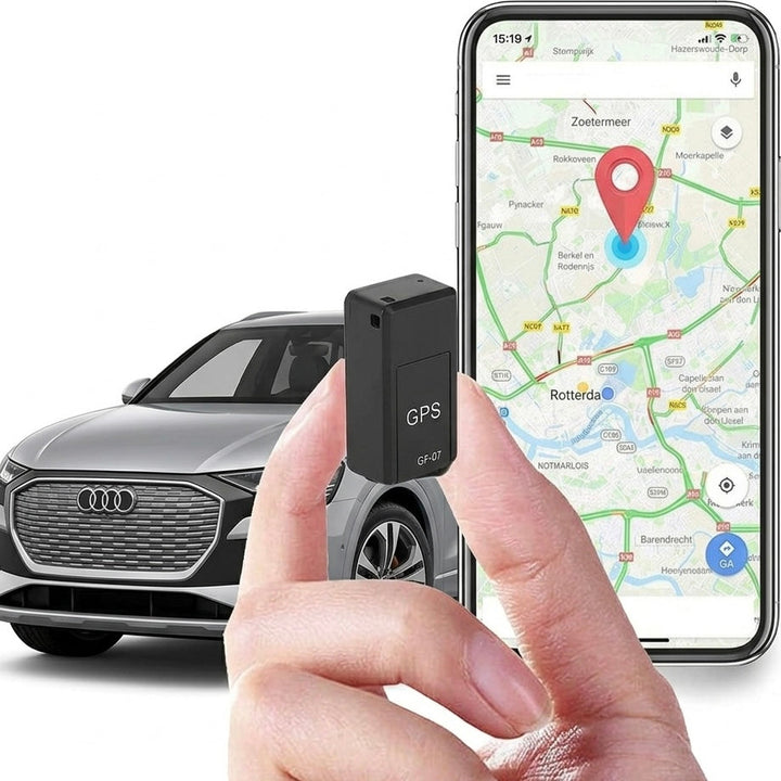 Compact automotive GPS car tracker for real-time vehicle monitoring & security.