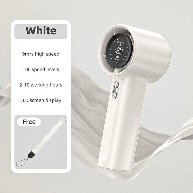 Modern portable cordless hair dryer for convenient styling anywhere. Features digital display.