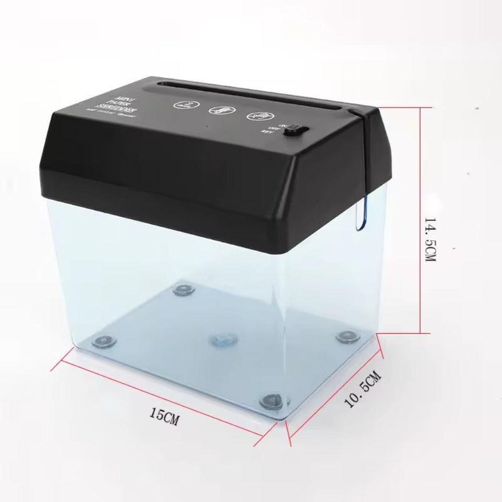 Compact shredding machine, New4, designed for secure home and office document destruction.