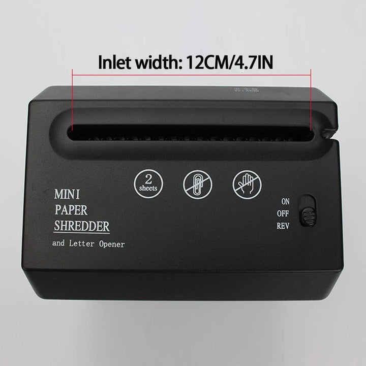 Efficient compact paper shredder, providing reliable document security for personal use.