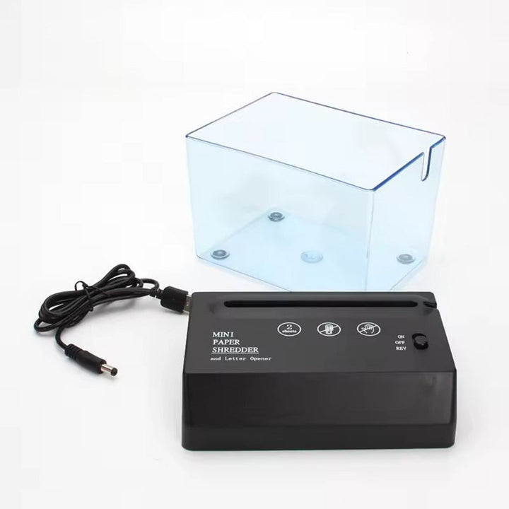 Secure cross-cut desktop paper shredder, essential office supply for data security.