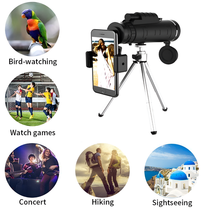 Versatile monocular for hiking, travel, & photography. Get clear, high-definition views with this compact outdoor optic.