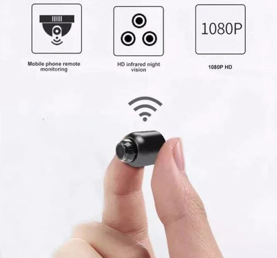 Portable wireless HD surveillance camera with night vision, ensuring comprehensive home security day and night.