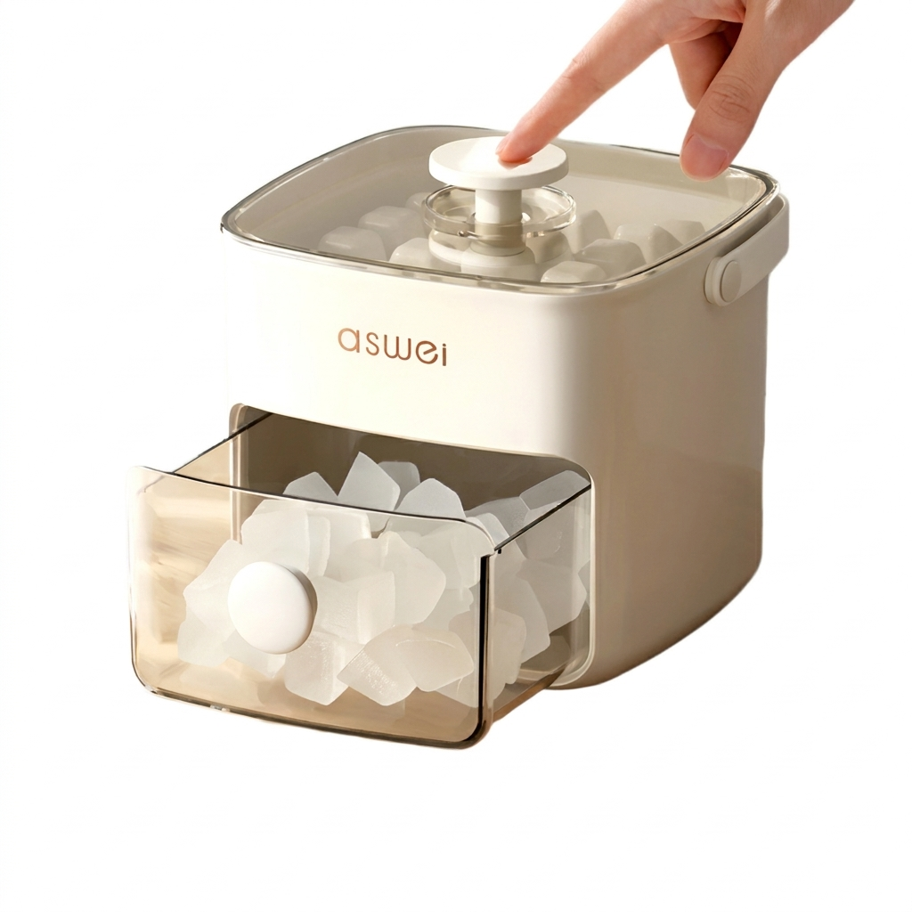 Compact Home Ice Maker WC2026, quickly producing fresh ice for drinks. Ideal countertop kitchen appliance.