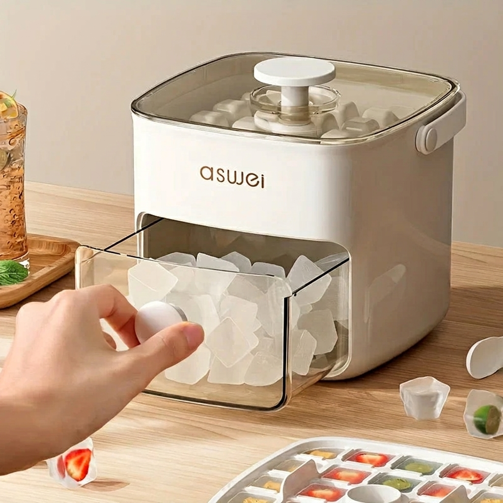 Fresh ice in minutes with this party-essential drink cooler. Compact home ice machine, ideal for entertaining.