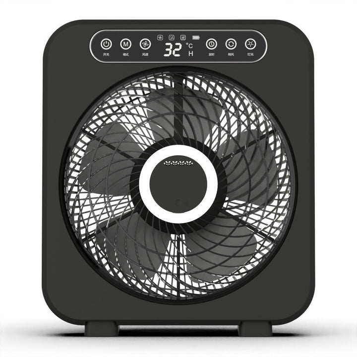 White personal electric cooling fan, ideal for desktop or home office. Delivers quiet, refreshing airflow.
