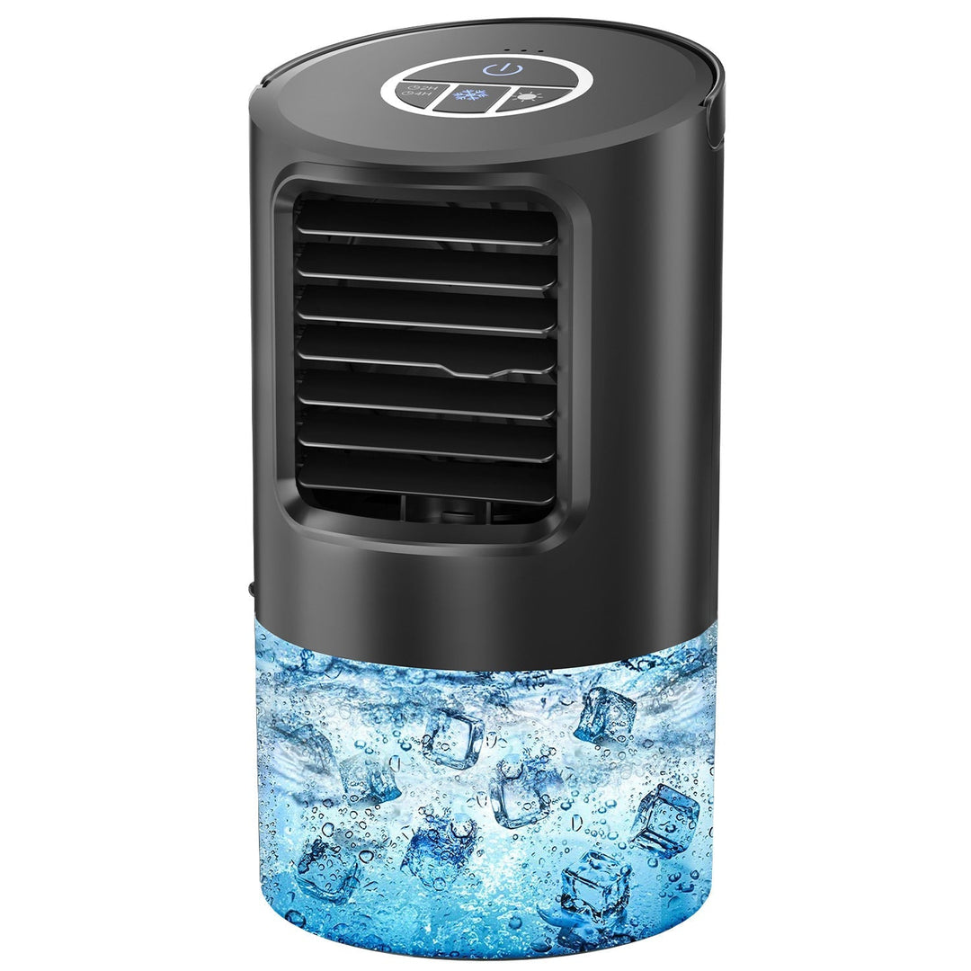 Versatile personal air cooler & desktop fan with touch controls. Compact design, ideal for travel, office, or home.