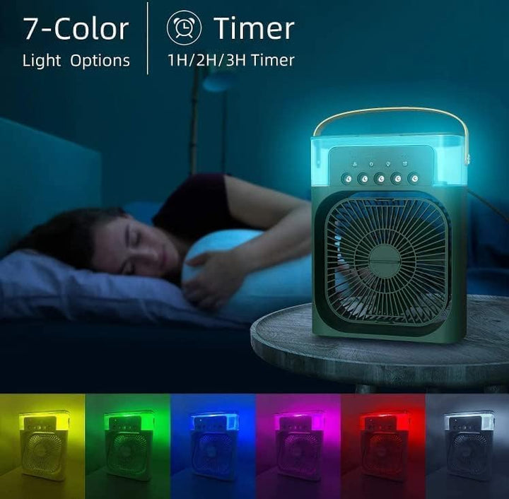 Unisex personal portable air cooler, a compact USB fan delivering refreshing comfort for desk or travel needs.