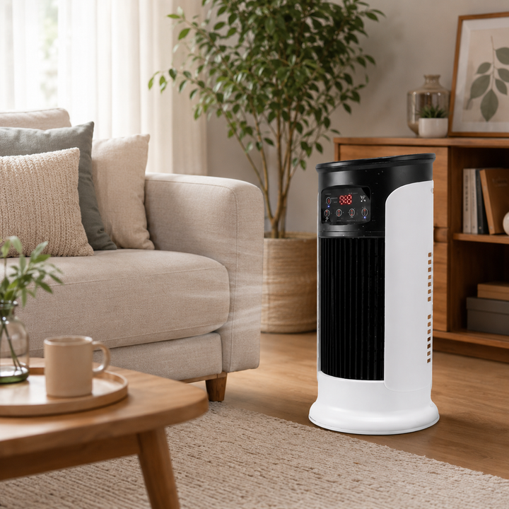 Compact portable air conditioner for personal cooling. Energy-efficient room cooler, ideal for small rooms or offices.