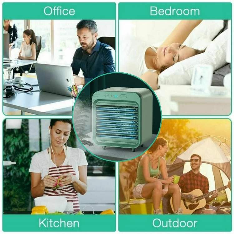 Portable personal cooler & evaporative fan providing quiet room cooling, a summer essential.
