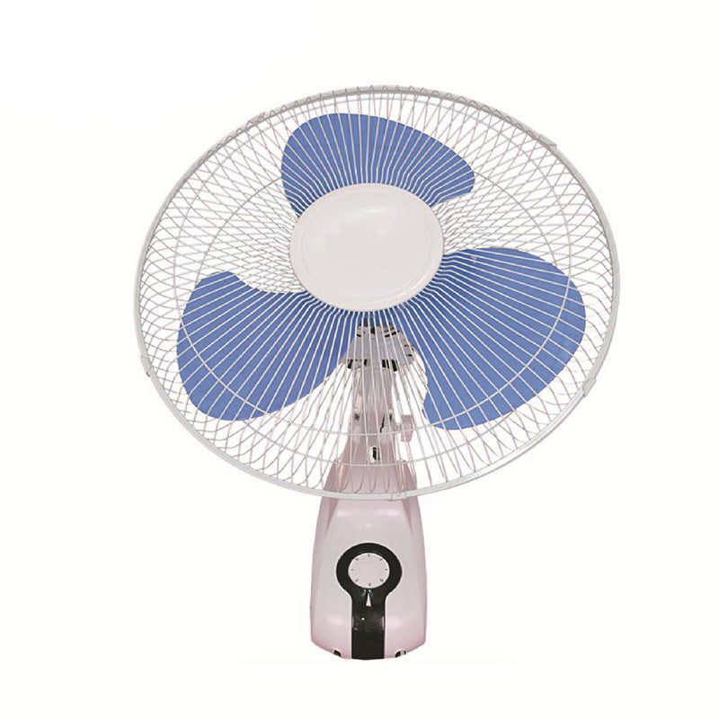Compact portable electric desk fan for personal cooling in home or office.