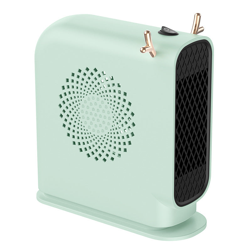 Mini electric fan heater for fast, efficient room warming. Small, portable design perfect for desk or home use.