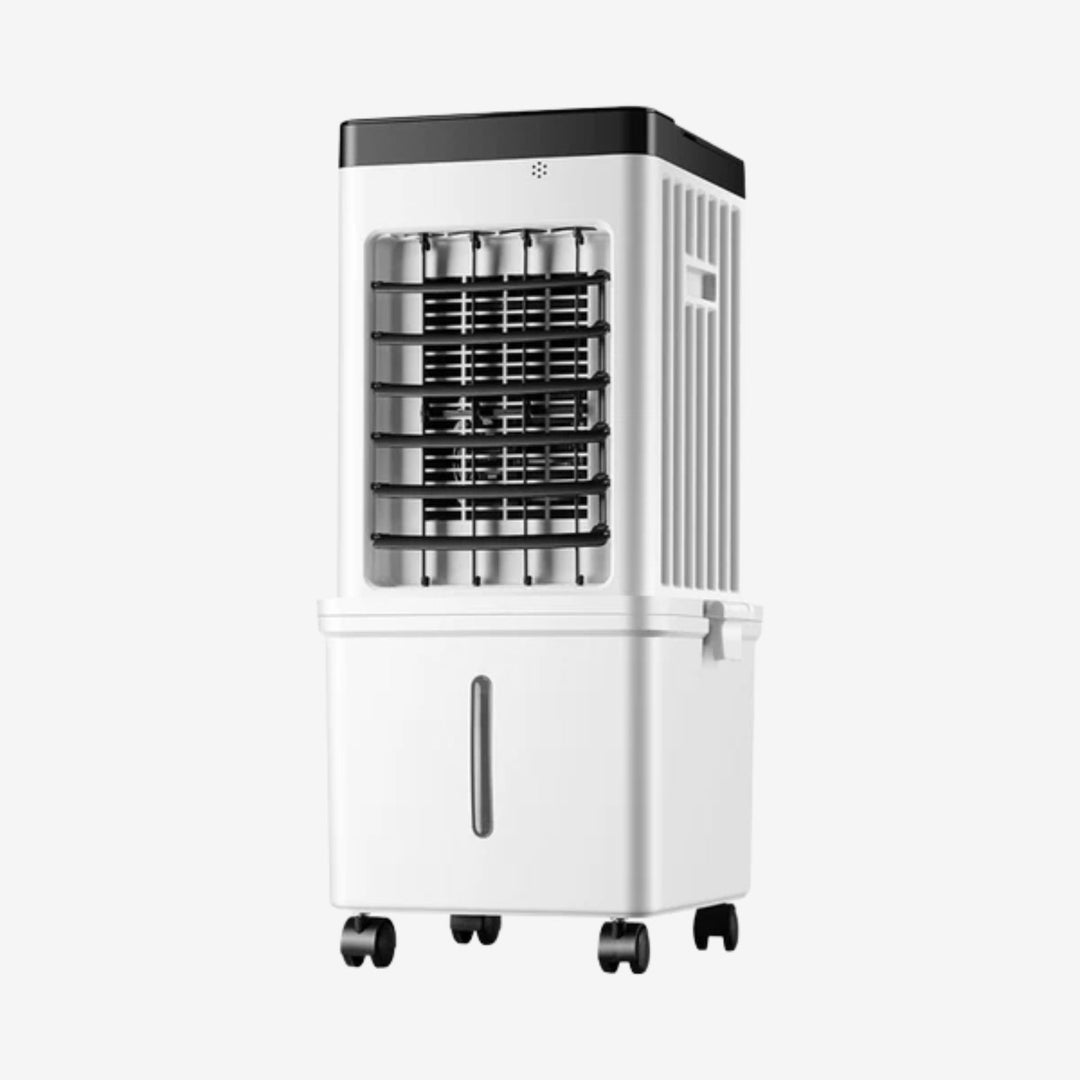 Compact portable evaporative air cooler, ideal for personal cooling and small rooms. Stay cool this summer.