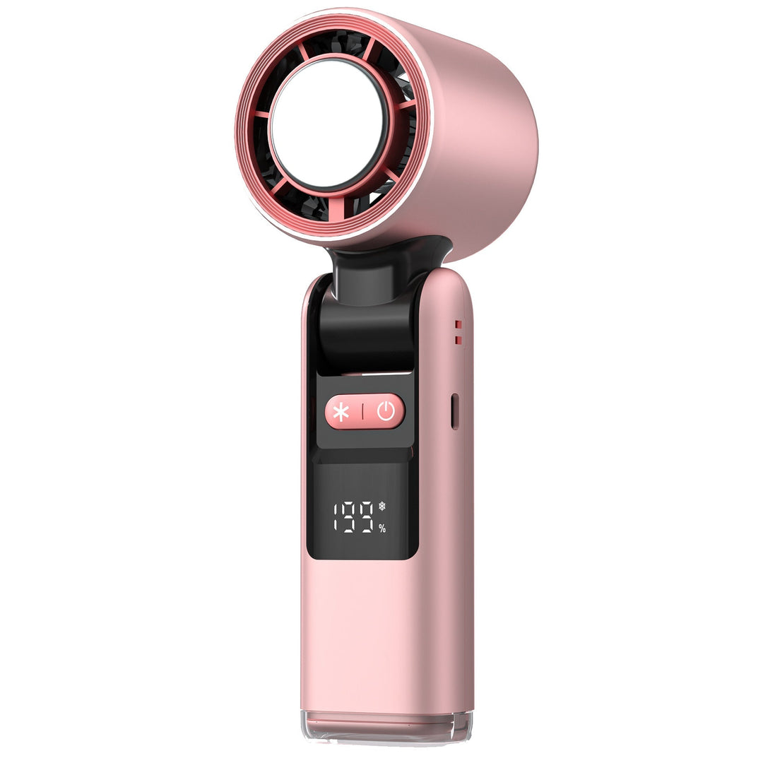 Easy-to-use portable personal fan with clear digital display. Rechargeable for convenient, on-the-go cooling.