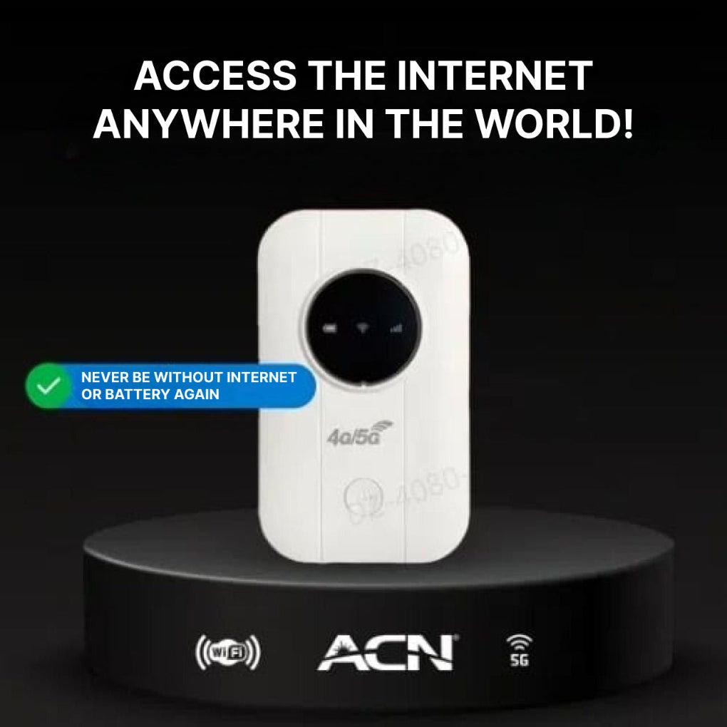 Universal portable WiFi router provides fast, reliable wireless internet. Perfect mobile hotspot for travel & remote work.