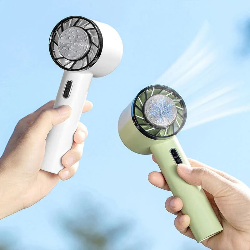 Rechargeable portable USB cooling fan, providing personal comfort indoors and outdoors.