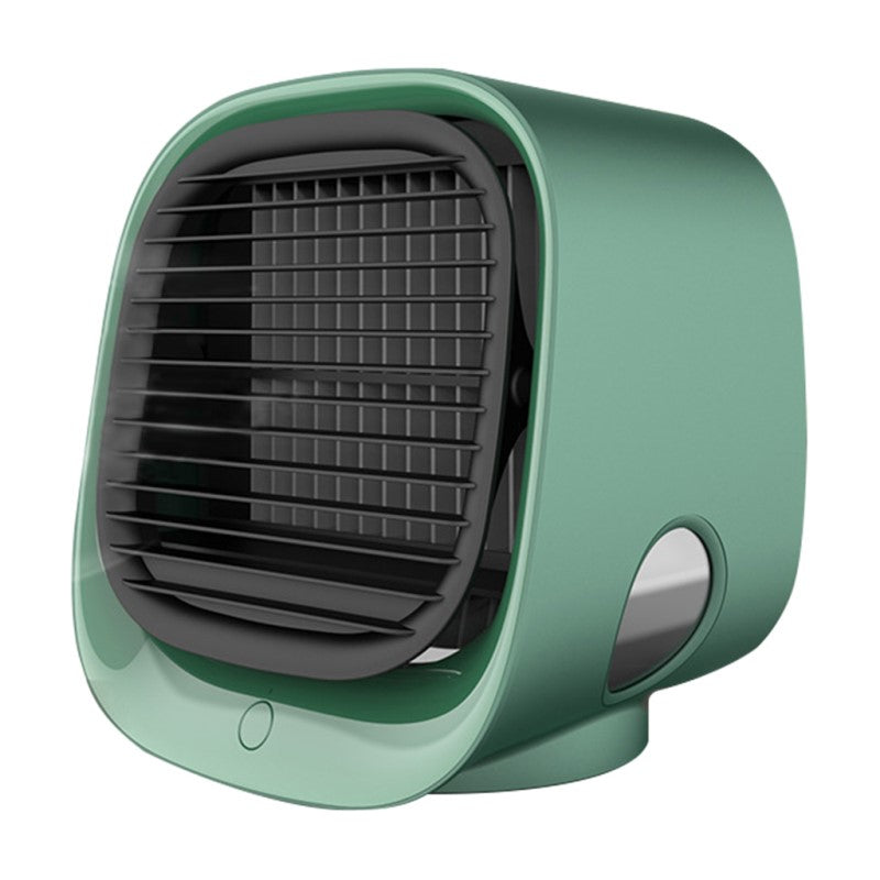Compact USB air cooler & humidifier for personal desktop cooling. Portable, quiet, ideal for home or office.