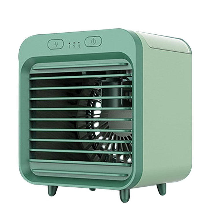 Quiet personal air cooler & humidifier with USB power. Portable desktop fan for refreshing summer comfort.