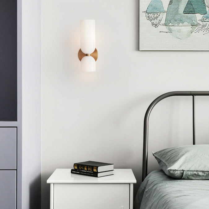 Modern twin glass wall fixture, a chic home decor element for contemporary living rooms & hallways.