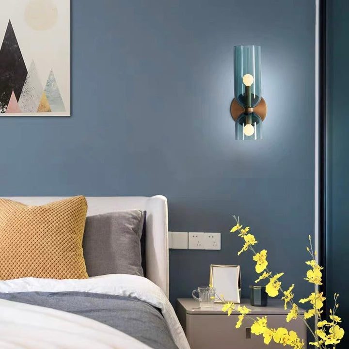 Contemporary twin glass wall light, a modern lighting solution enhancing stylish home decor.