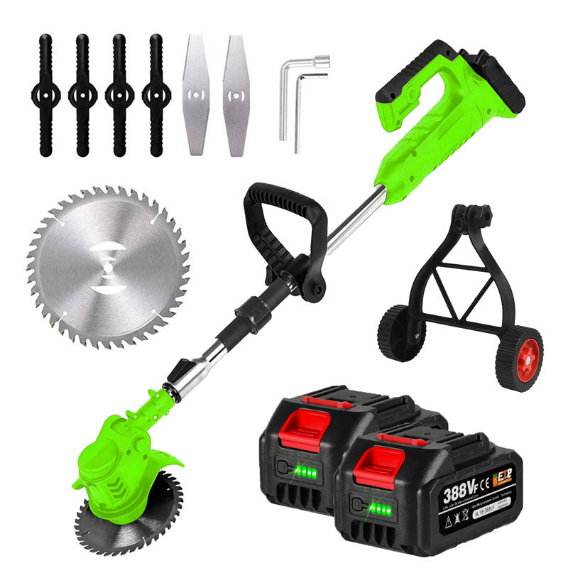 Lightweight electric grass trimmer, adjustable & cordless, making yard maintenance simple.