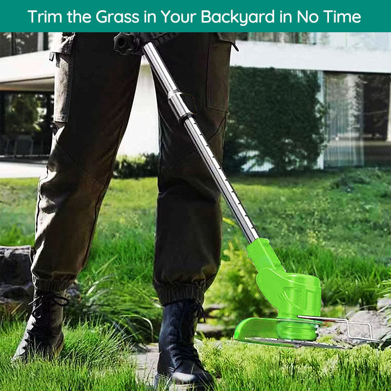 Adjustable electric grass trimmer, cordless design for flexible and precise garden trimming.