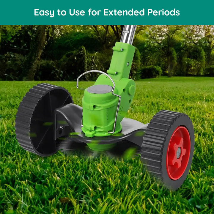 Durable cordless electric grass trimmer for reliable and effective garden weed eating & lawn care.