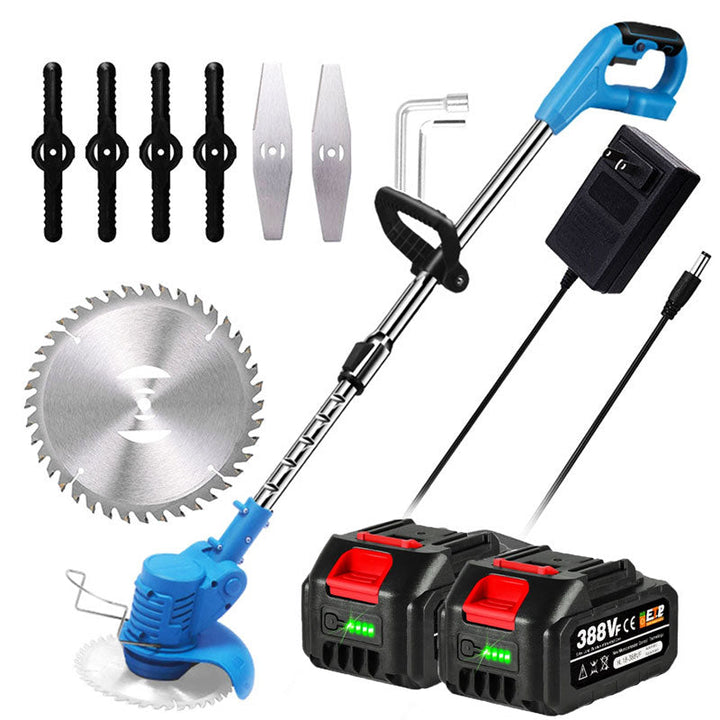 Efficient cordless grass trimmer, an essential electric yard tool for modern lawn maintenance.