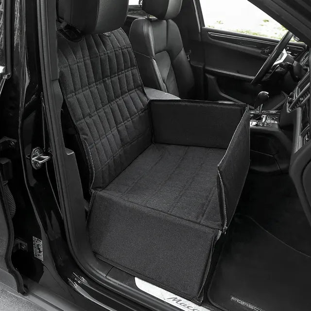 Padded dog car seat basket ensuring secure & comfortable pet travel. Ideal for small to medium dogs.