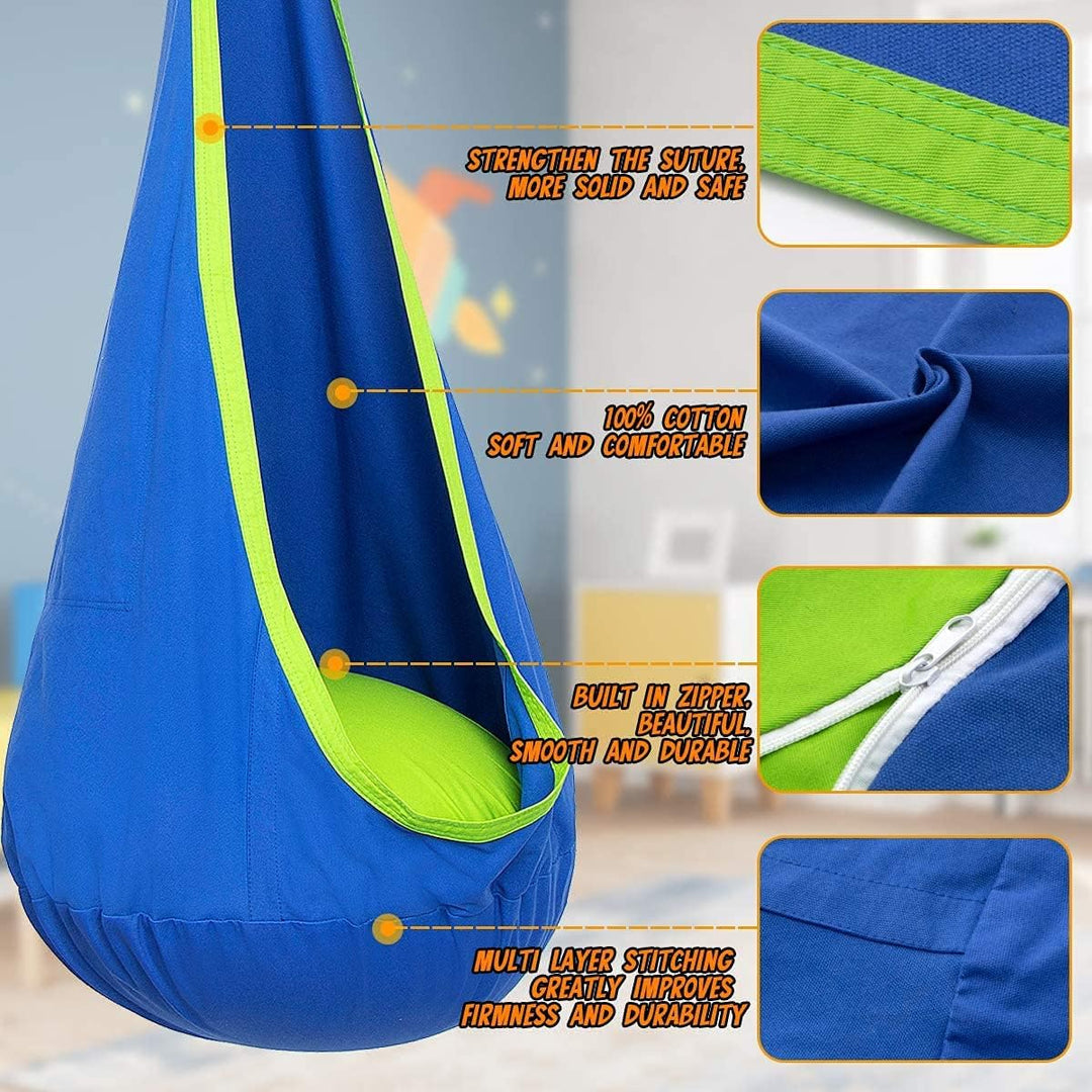 Children's indoor swing, a quiet corner for imaginative play and unwinding.