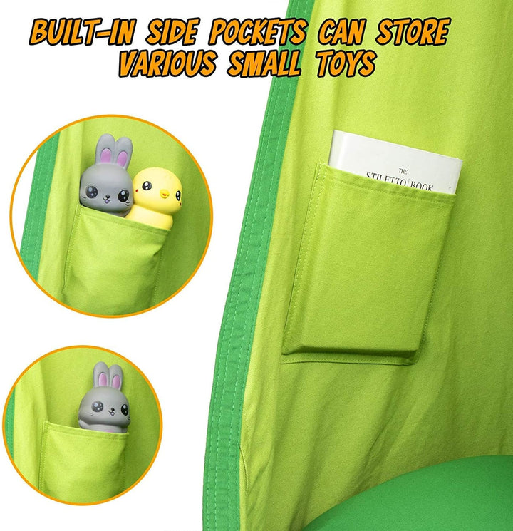 Cozy sensory swing for toddlers and young children, fostering calm.