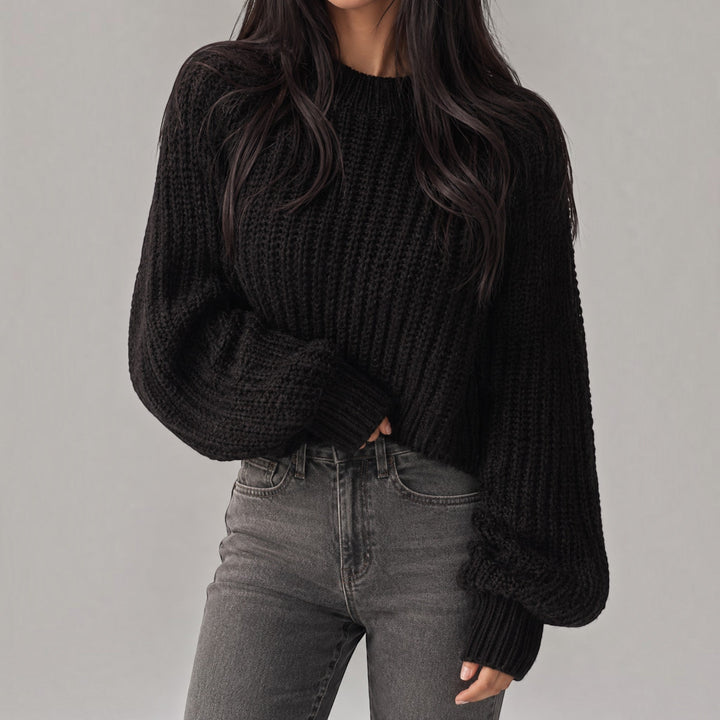 Cozy thick knit women's cardigan, perfect for autumn & winter warmth.