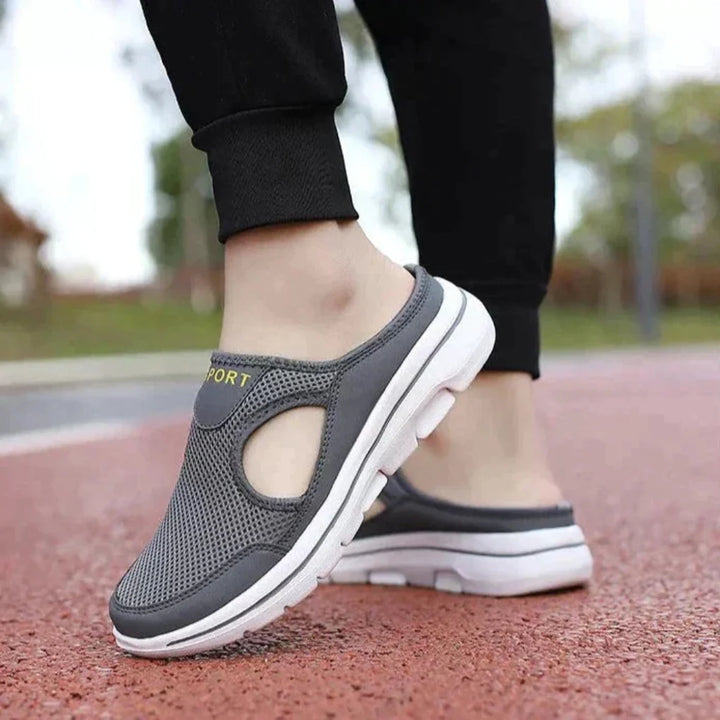 Top view of comfortable unisex orthopedic house slippers, perfect for indoor wear and superior arch support.
