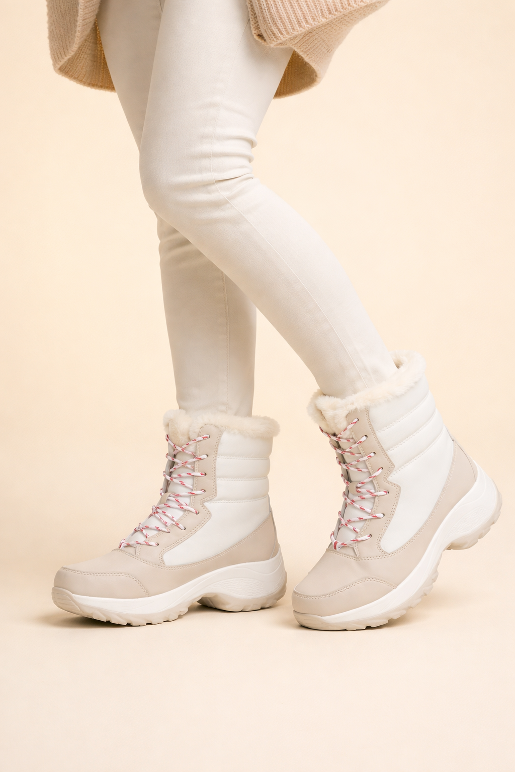 Insulated women's platform winter boots. Provides superior warmth and style for any cold weather outfit.
