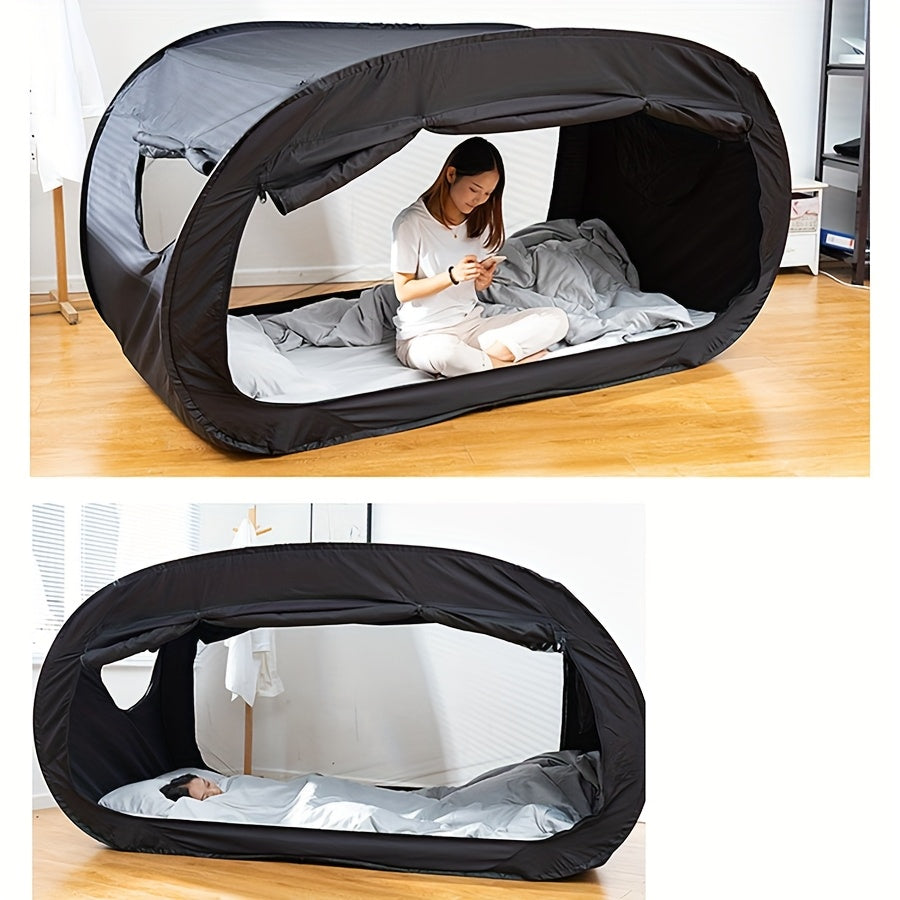 CozyNest portable folding tent bed, ideal for travel & easy storage for outdoor or indoor use.