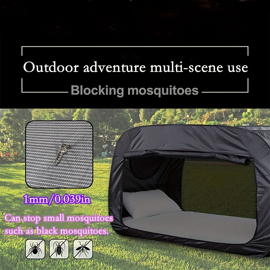 Cozy single indoor tent bed, a private and comfortable sleep solution for small spaces or guests.