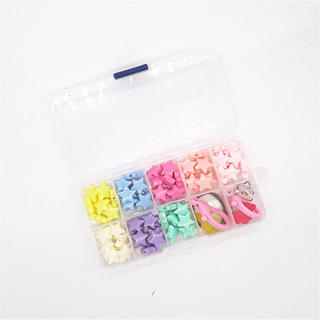 DIY scrapbooking craft supplies kit featuring various embellishments and creative tools.