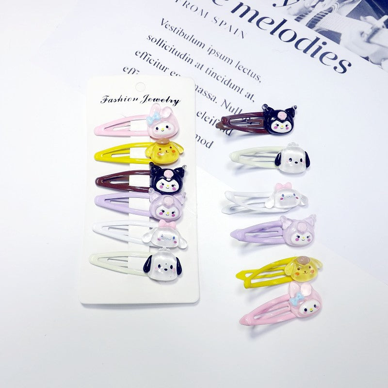 Cute animal & fruit plastic hair clips for girls; playful accessory for women's styling.