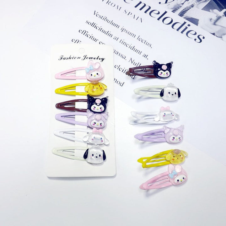 Cute animal & fruit plastic hair clips for girls; playful accessory for women's styling.