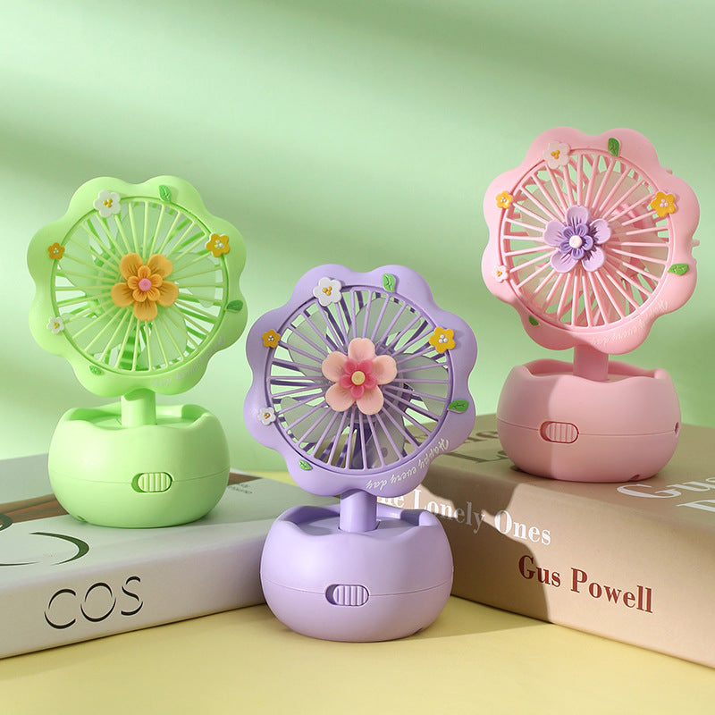 USB rechargeable butterfly portable fan for children, quiet desk fan for kid's room or travel comfort.