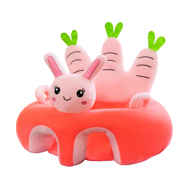 Supportive baby sofa seat for infants, promoting posture development. Features a soft, washable cartoon cover.