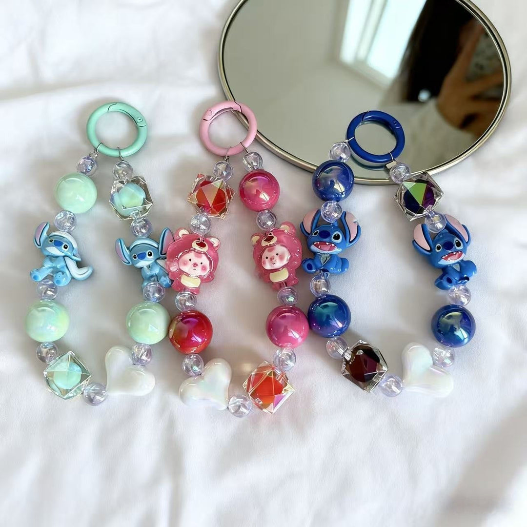 Cute cartoon character keychain accessory, perfect for bags & keys. Bright, charming design.