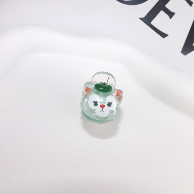 Plastic cat hair clip for women, featuring a cute and playful animal design. Stylish hair charm.