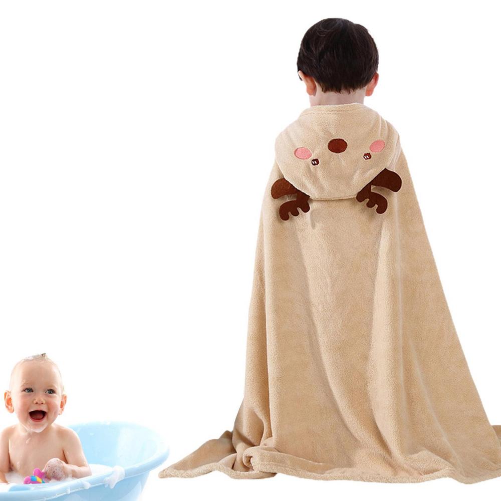 Soft, absorbent baby hooded bath towel made from coral fleece. Ideal for infant & toddler post-bath warmth and comfort.