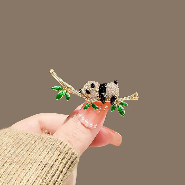 Delightful panda enamel pin, a unique brooch for jackets, bags, or shirts.