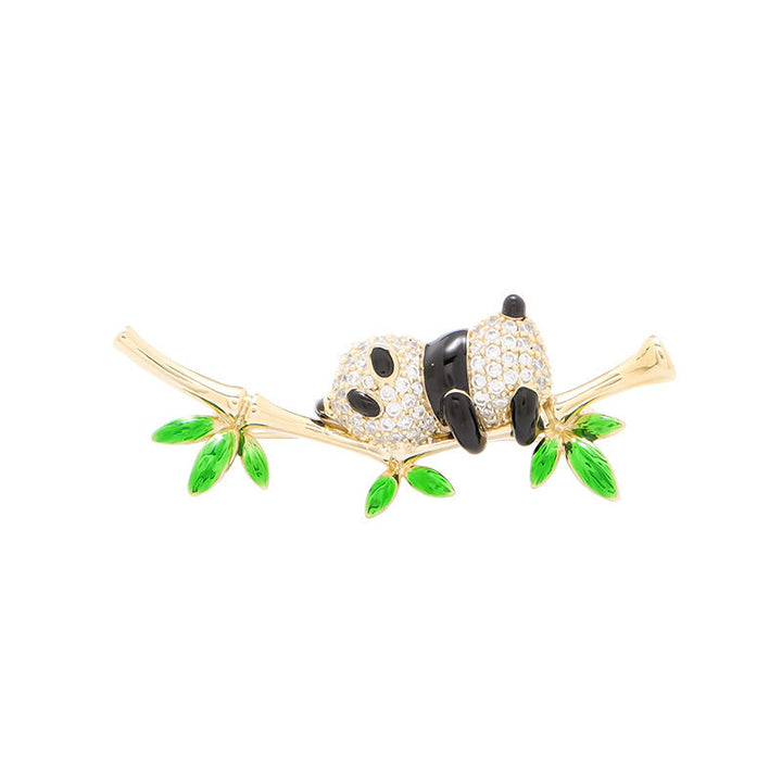 Adorable panda animal pin, a charming enamel brooch to add a playful touch to outfits.