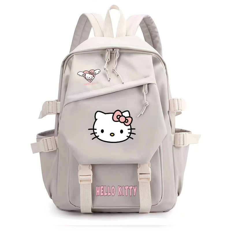 Durable nylon Hello Kitty backpack for kids, ideal for school, travel, and everyday adventures.