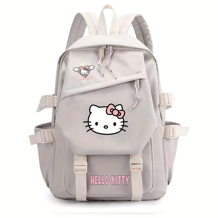 Durable nylon Hello Kitty backpack for kids, ideal for school, travel, and everyday adventures.